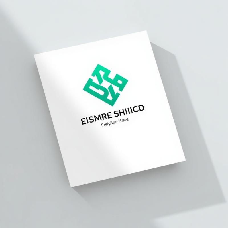 Minimal green and white logo mark presented on a white brand card